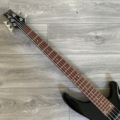 Black 5‑String Bass Guitar – Full‑Size, 24‑Fret Laurel Fretboard, HH Pickups6