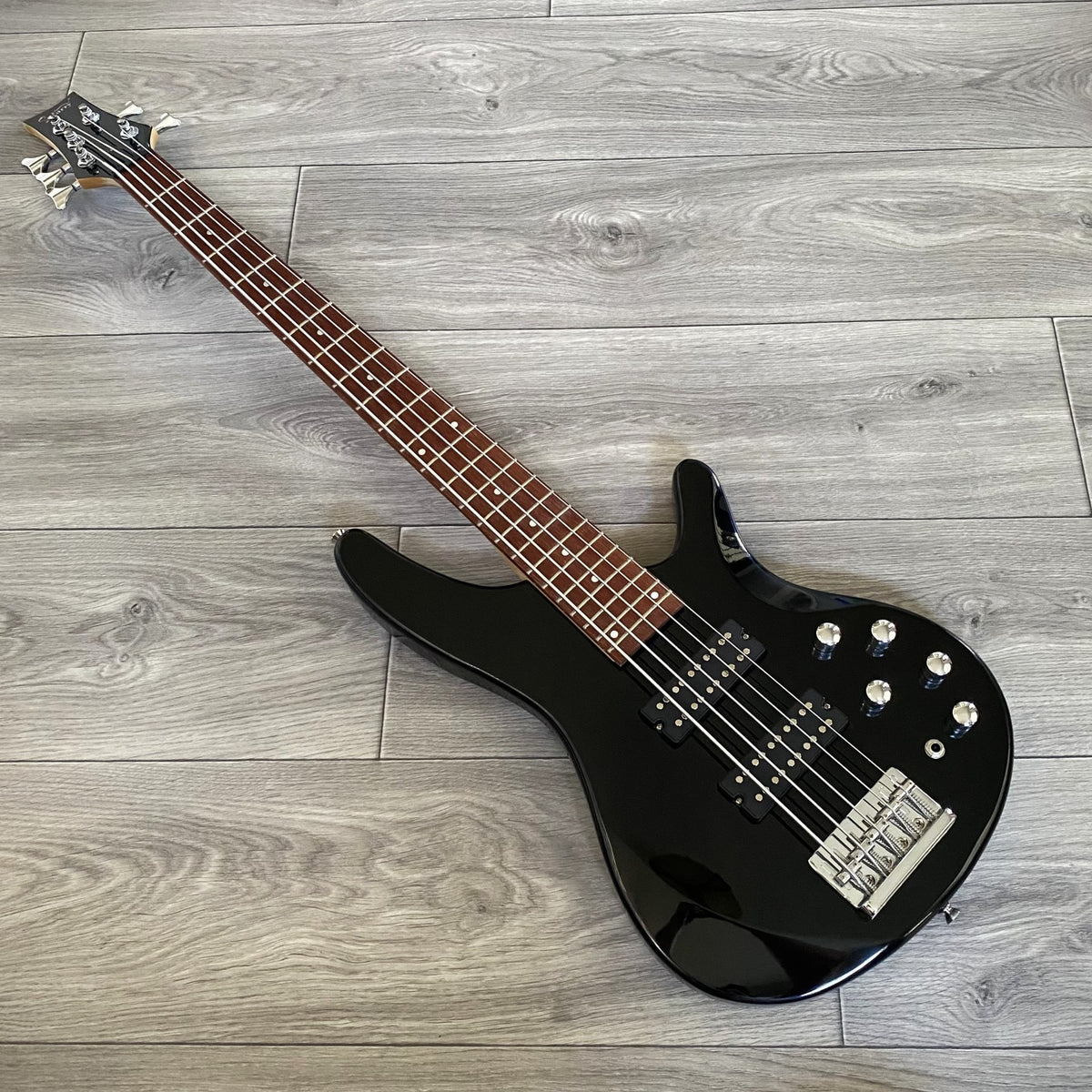 Black 5‑String Bass Guitar – Full‑Size, 24‑Fret Laurel Fretboard, HH Pickups19