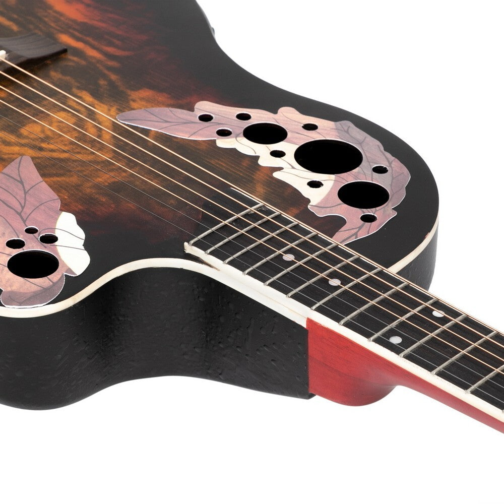 Acoustic Electric Guitar with Round ABS Back, Spruce Top, Cutaway, and Gig Bag10