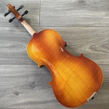Full-Size 4/4 Violin Fiddle with Preset Bridge, Case w/ Hygrometer, Bow and More2
