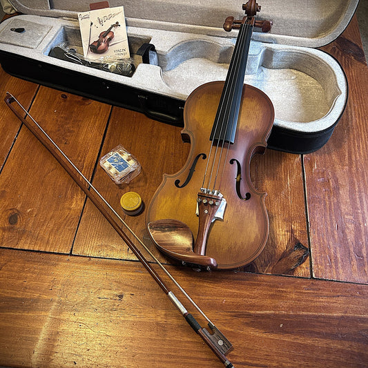 Full-Size 4/4 Violin Fiddle with Gorgeous Relic Finish with Case, Bow, and Rosin0