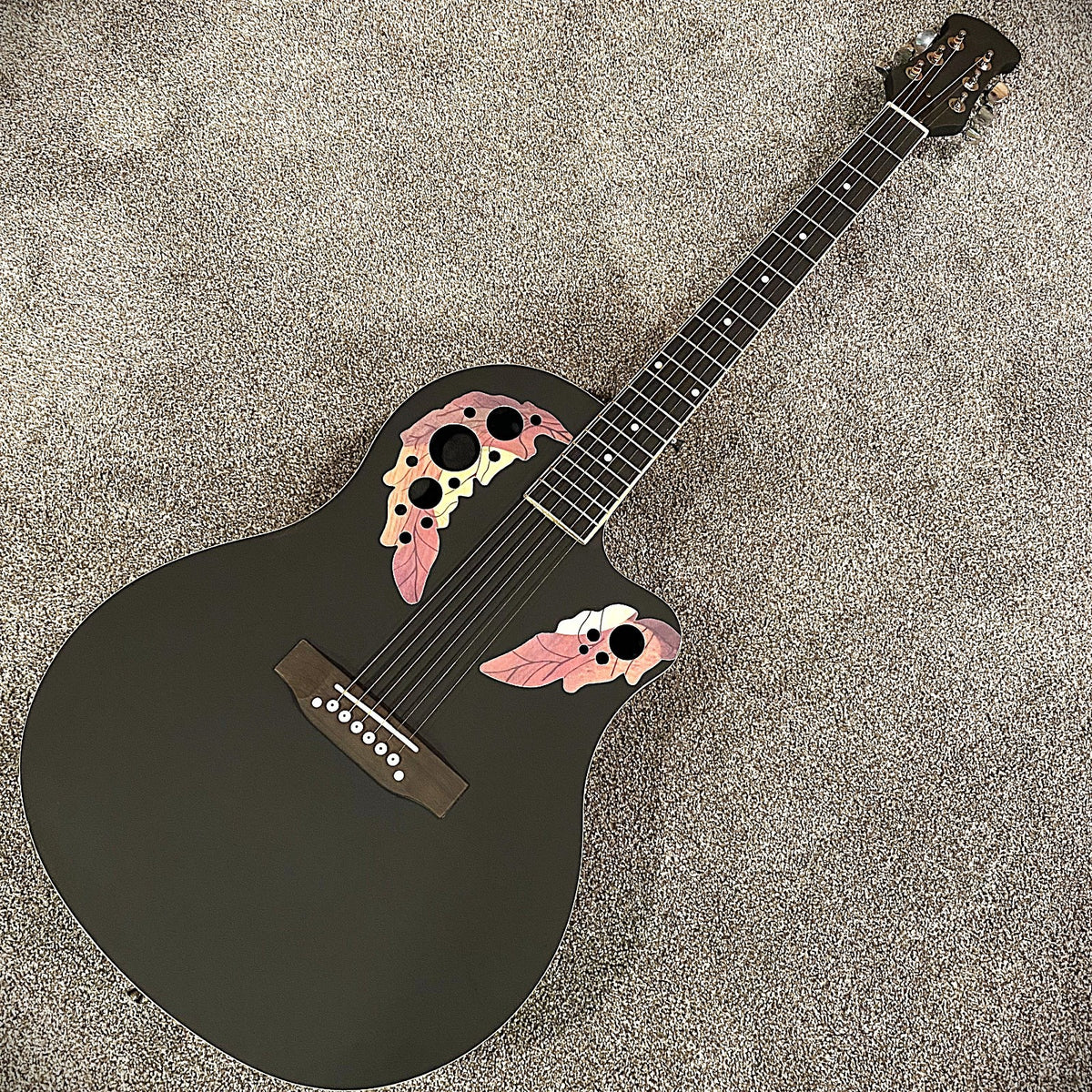 41" Black Acoustic Guitar – Cutaway Body, Laminate Spruce Top, ABS Rounded Back1
