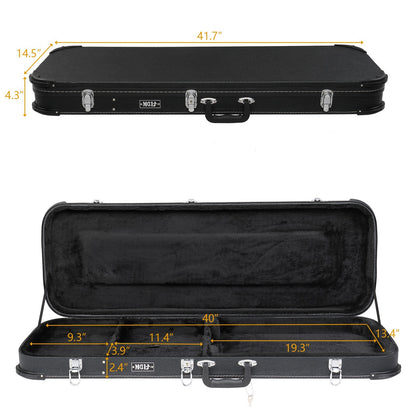 Black Hardshell Electric Guitar Hard Case for Strat and Tele Guitars, Lockable12